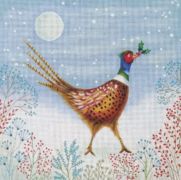 IO-04 Winter Pheasant 13" x 13" 18 Mesh Love You More