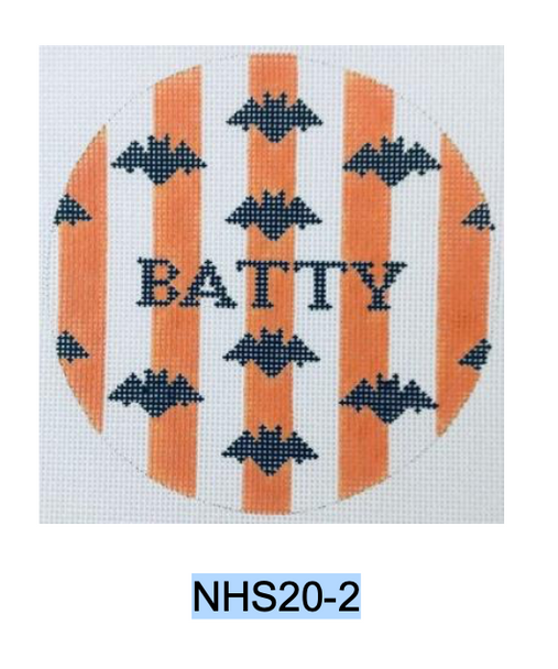 Halloween Series: NHS20-2  BATTY 4.75” Round18 Mesh Kangaroo Paw Designs