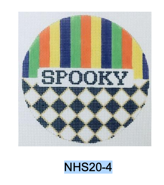 Halloween Series:  NHS20-4 SPOOKY 4.75 ” round 18 Mesh Kangaroo Paw Designs 