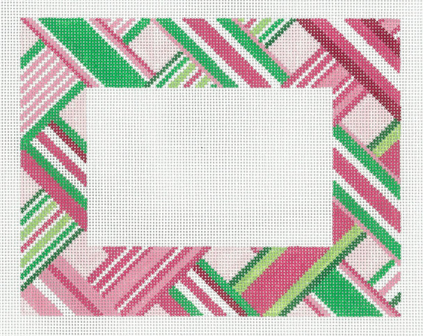 F03 Pink Ribbon Frame 7x9 14 mesh Two Sisters Designs