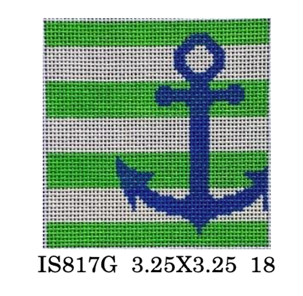 IS817G Anchor Stencil/Green Insert 3x3 18 mesh Two Sisters Designs