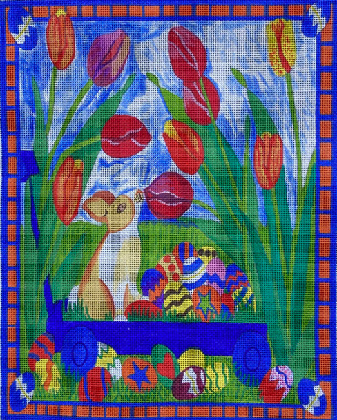 EWE-669 Happy Spring©Cheryl Bartley 9 x 11  18 Mesh Ewe And Eye