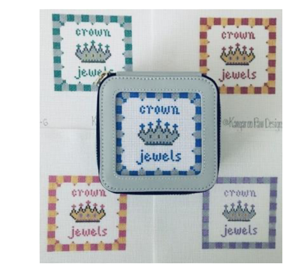 Princess Series:  CJ20 Crown Jewels 3” square blue 18 Mesh Kangaroo Paw Designs