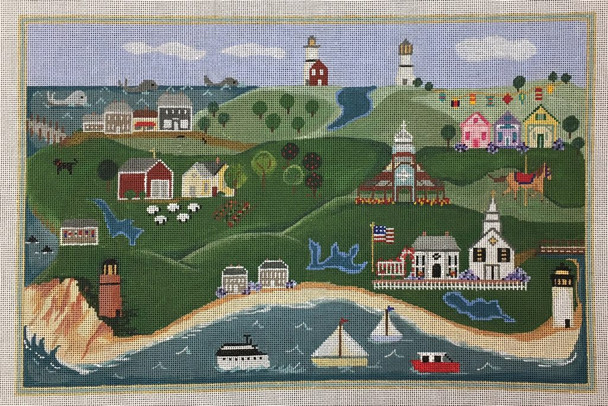 JP317 MARTHA’S VINEYARD COLLAGE 16′′ x 10.5′′ 18 Mesh Julie Paukert Designs