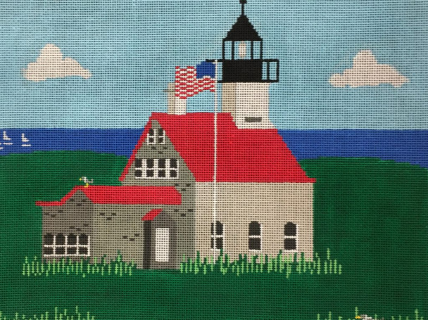 NL81 NORTH LIGHT, BLOCK ISLAND 8′′ x 10.5′′ 18 Mesh SEA BREEZE BY J&J GRAPHICS