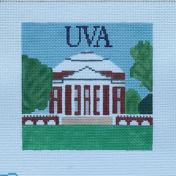 P13 UVA Rotunda - square 6"x6" 13 Mesh Blue Ridge Stitchery