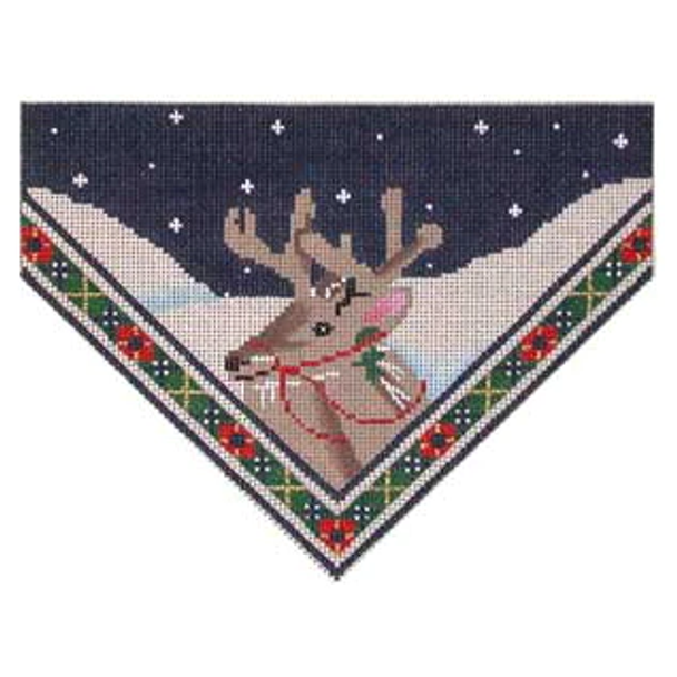 ST-631 Reindeer/Plaid Stocking Top 9.5x6.5 13  Mesh Associated Talents 