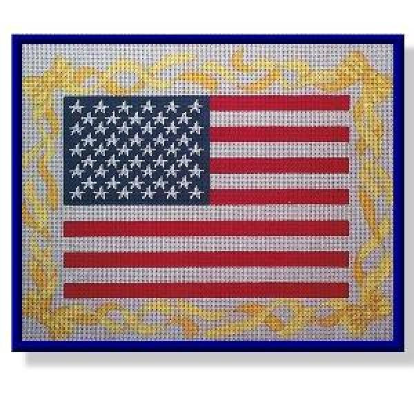 CRS117-13	American Flag	14.75 x 12  13 Mesh DESIGNS BY CATHERINE REURS Quail Run Designs