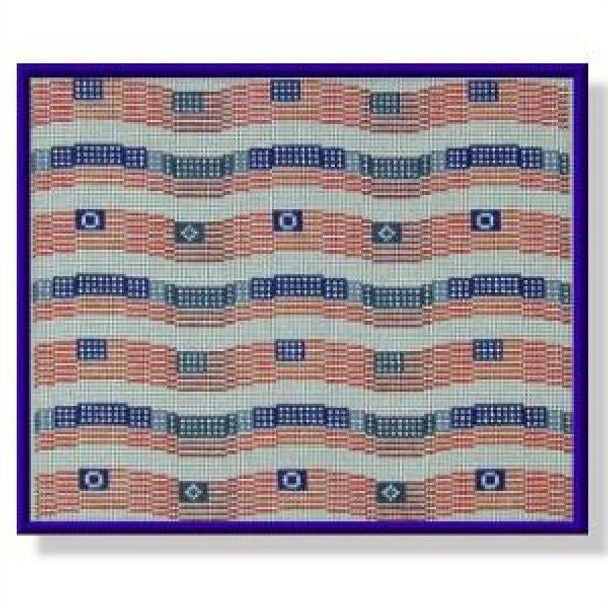 CRS144 American Flag Ribbons	13 x 11  13 Mesh DESIGNS BY CATHERINE REURS Quail Run Designs