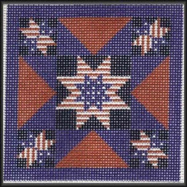 CRS143-10	American Flag Quilt - Blue	7 x 7	10 Mesh DESIGNS BY CATHERINE REURS Quail Run Designs