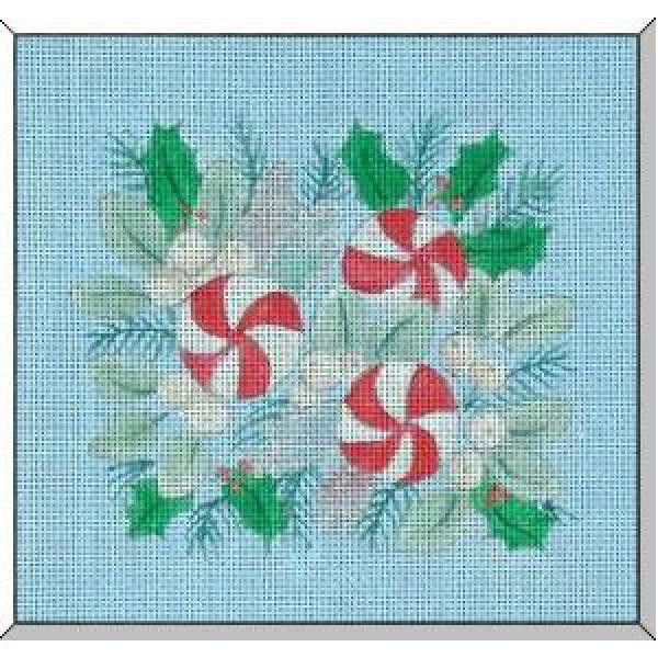 CM210 Peppermint  6 x 6	18 Mesh DESIGNS BY CHARLOTTE McDONNELL Quail Run Designs