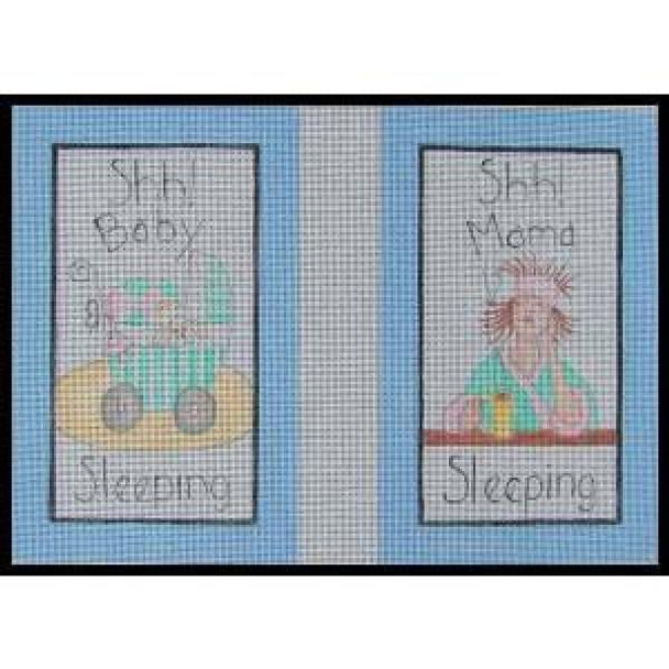 CM214 We're Both Sleeping 8 x 11.5  18 Mesh DESIGNS BY CHARLOTTE McDONNELL Quail Run Designs