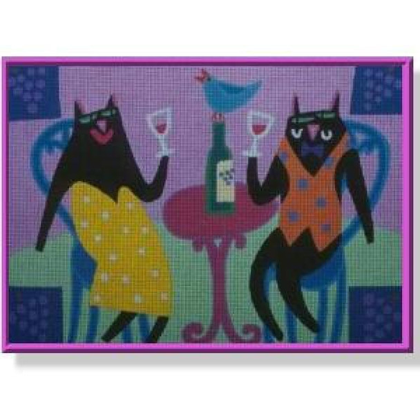 NC110	Cat Toast	12 x 10	13 Mesh DESIGNS BY NANCY COFFELT Quail Run Designs