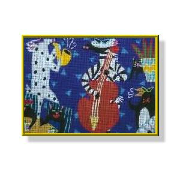 NC103A Black, White & Blue All Over 	9 x 12	18 Mesh DESIGNS BY NANCY COFFELT Quail Run Designs