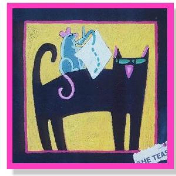 NC148 The Teaser Cat 6.25" x 6.25" 18 Mesh DESIGNS BY NANCY COFFELT Quail Run Designs