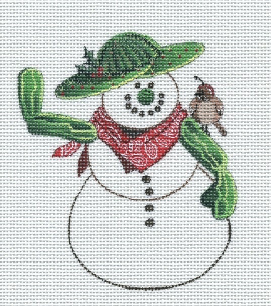 QRS33 Cactus Snowman	3.75 x 4.25	18 Mesh Quail Run Designs