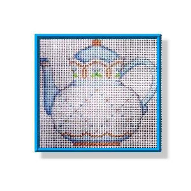 CD265	Teapot Blue 3.5" 18 Mesh DESIGNS BY CAROL DUPREE Quail Run Designs