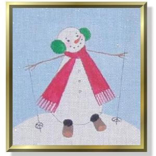 CM405 Sparky the Snow Person 6 x 6.5	18 Mesh includes  stitch guide CHARLOTTE McDONNELL  Quail Run Designs