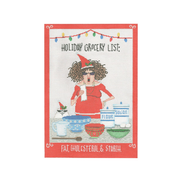LEM-PL 21 Holiday Grocery List 8.25 x 12  18 mesh Leslie Murray