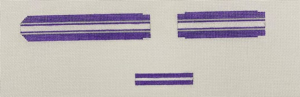 Watch Band WB57 Small 1pc 5.25 x 1, 2 pc 3.5 x 1 PURPLE/WHITE STRIPE  Point2Pointe