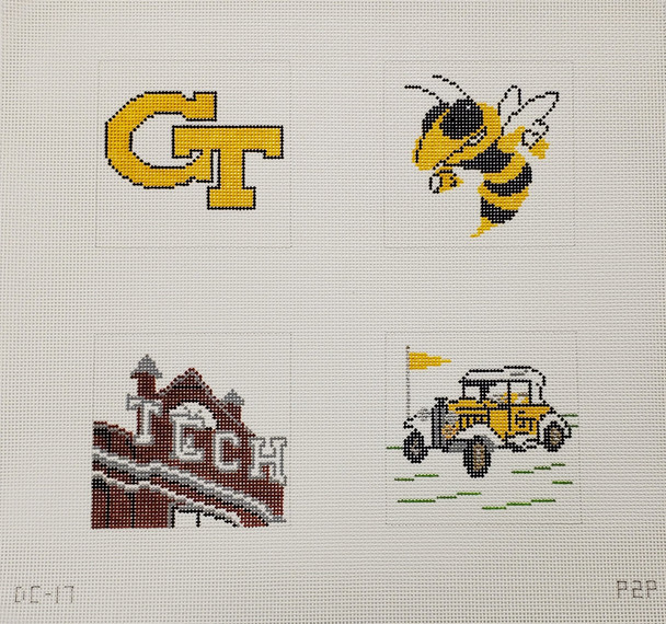 Coasters DC-17-18 Georgia Tech Set of 4, 18 count 3.5 x 3.5 inch Canvases Point2Pointe