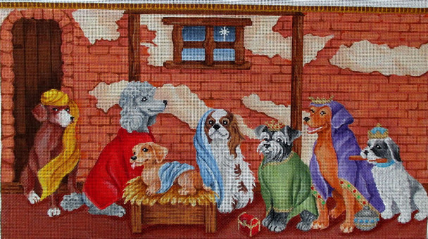 3024 Canine Creche 16.5x9 18 Mesh Tapestry Fair 