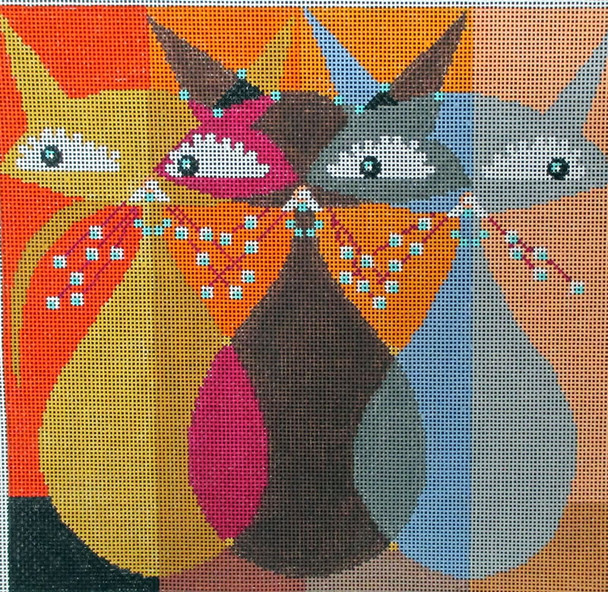 DB-25 Bystander Cats 8x8	 18 Mesh Tapestry Fair 