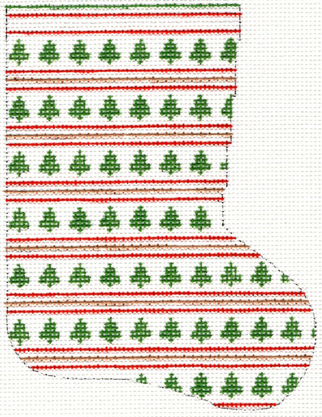 R-X1012 Mini Trees 1Stocking 18 Mesh 5.5 x 4.25” Needlepoint Boutique Designs