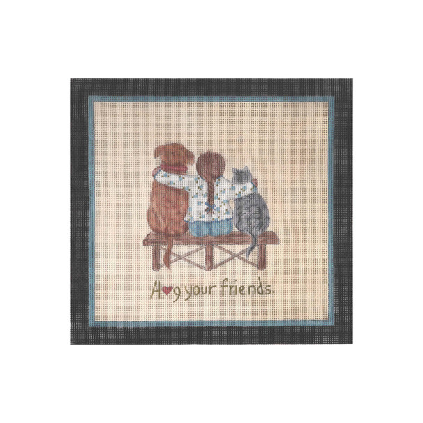 GD-PL 04  Hug Your Friends 8.5 x 8 18 Mesh Ginny Diezel