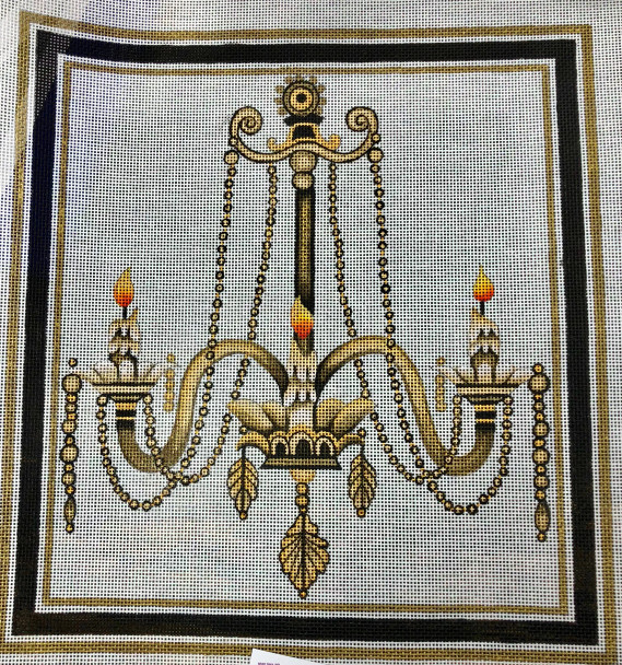 JJ480B Chandelier Will Have Blue Background 13 x 14 18 Mesh Janice Gaynor Gone Stitching 