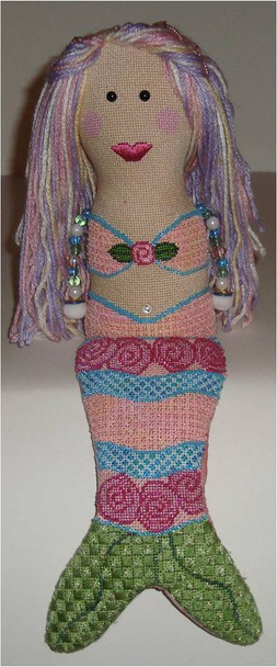 3D Rosey Mermaid 7.5” x 4.75”  18 Mesh Sew Much Fun 