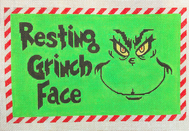 APCH11 Resting grinch face 13 mesh 8.5 x 5.5 14 A Poore Girl Paints