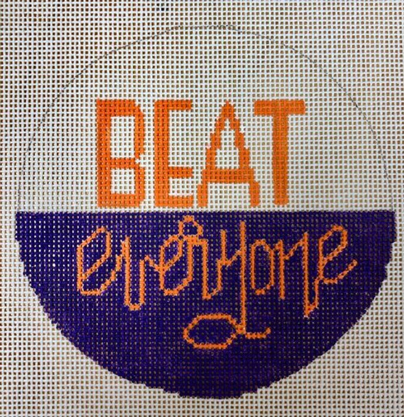 APCO46 Beat everyone, orange & purple 18 mesh 4.5 round A Poore Girl Paints