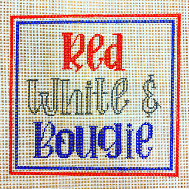 APLS29 Red, White and Bougie 18 mesh 6.5 x 6.5 A Poore Girl Paints