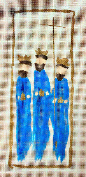 CM-35 Nativity three wisemen/kings 18 mesh 4.5 x 10 Camilla Moss