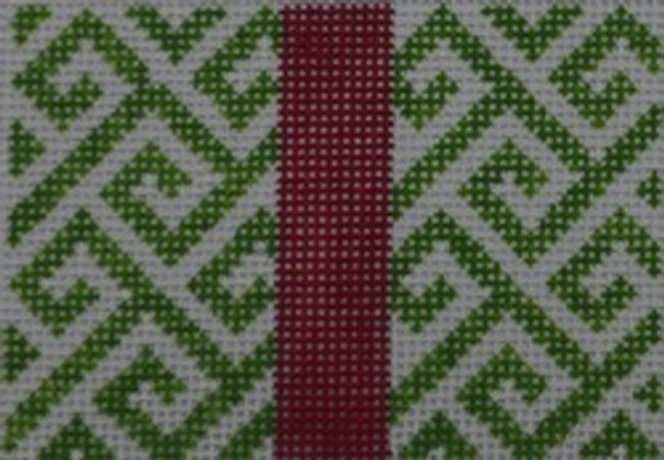 WCC24 Wallet Insert - Green and Pink  3.25 X 2.25  18 Mesh Kristine Kingston Needlepoint Designs