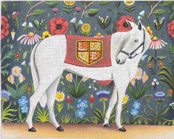 CN-1515 Love Horse  13 X 11" 13 mesh By Catherine Nolin