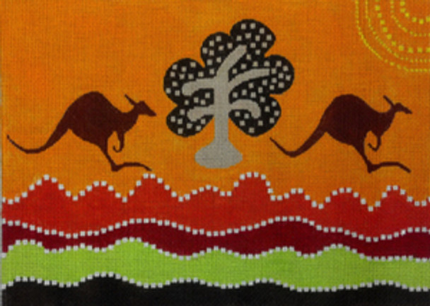 70392 Kangaroos Leaping Ethnic 12 x 9 13 Mesh Unique New Zealand Designs