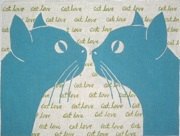 70498 Cat Love 16 x 12 18 Mesh Unique New Zealand Designs Needlepoint