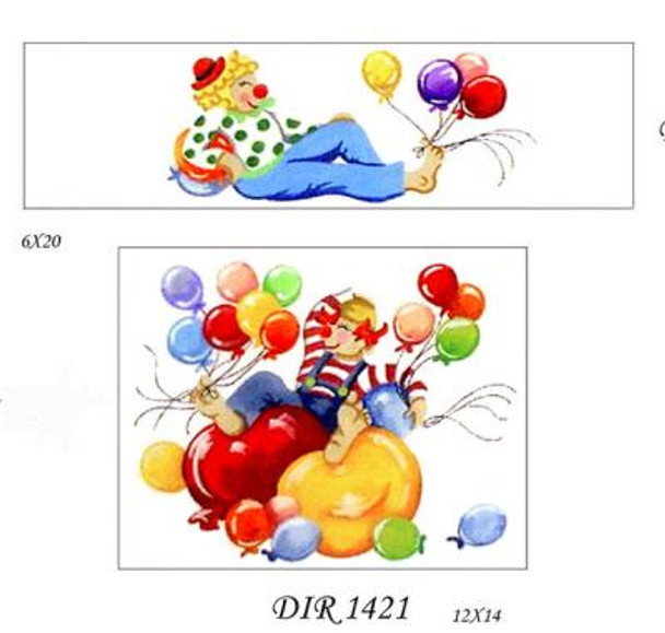 DIR1481 Clown And Baloons 13 Mesh With Color Key Children Sized Director Chair Deux Amis 