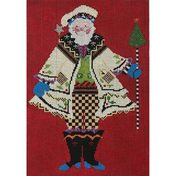 LW-1802 Merry Santa Design Area:  9-1/2” x 13” 13 Mesh Prairie Designs Needlepoint