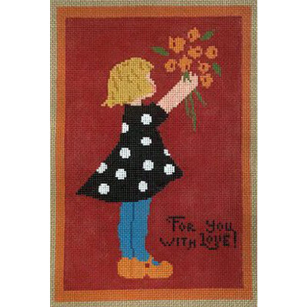 LW-1805 For You With Love Design Area:  7” x 12-1/2” 13 Mesh Prairie Designs Needlepoint