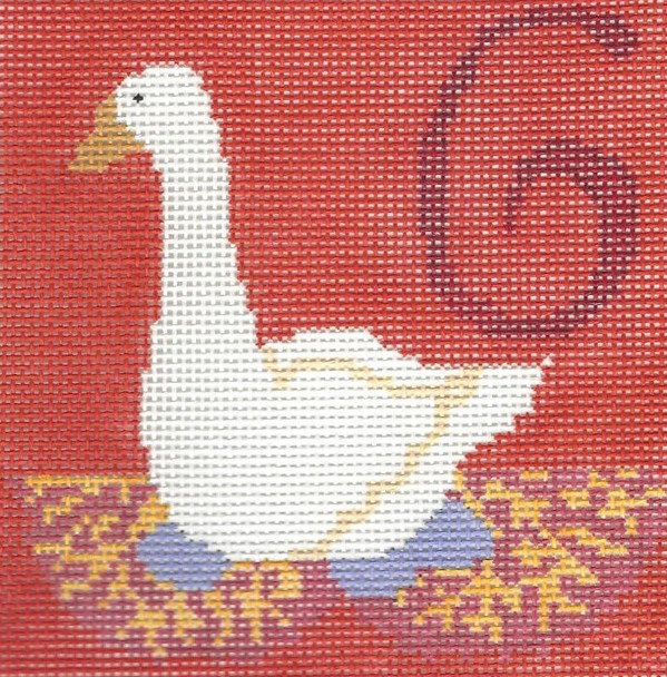 LW-2000F 12 Days of Christmas - 6 Geese Design Area:  4” square 18 Mesh Prairie Designs Needlepoint