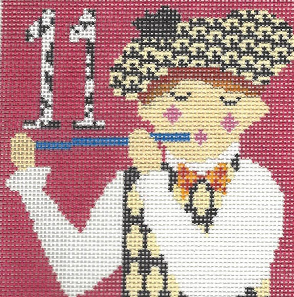 LW-2000K 12 Days of Christmas - 11 Pipers Design Area:  4” square 18 Mesh Prairie Designs Needlepoint