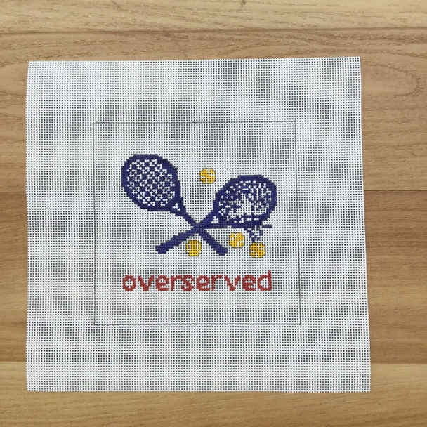 KCD2139  Overserved Blue Canvas 4 1/2" square 18 Mesh August Morgan