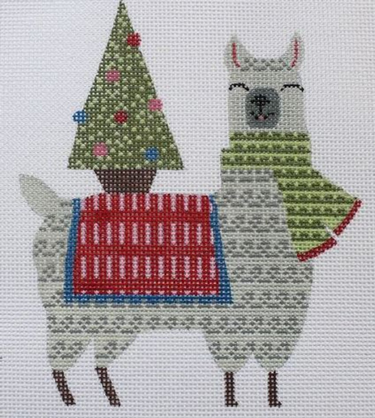 SN-AN20 Christmas Tree Llama 4.5x5.5 18 Mesh Suzanne Nicoll