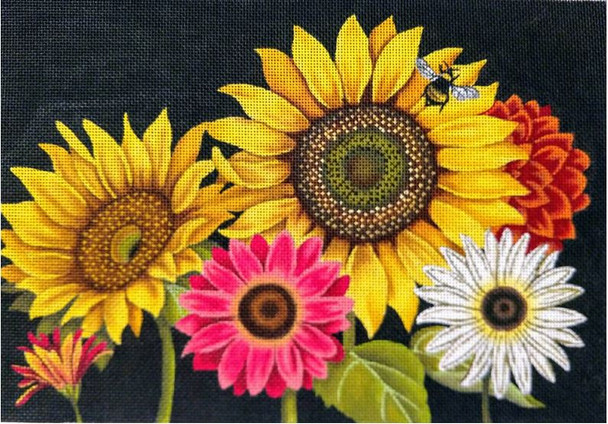 SN-FL01 Sunflower Bouquet 8x12 18 Mesh Suzanne Nicoll