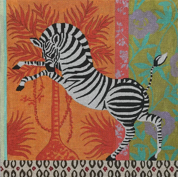 AN416 rearing zebra 14x14 13 Mesh Colors of Praise 