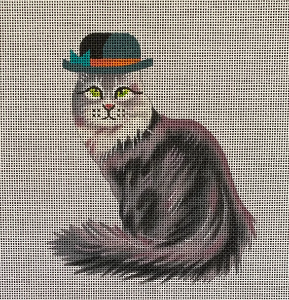 AN441 Silver Tabby w Bowl Hat  7x7 18 Mesh Colors of Praise 