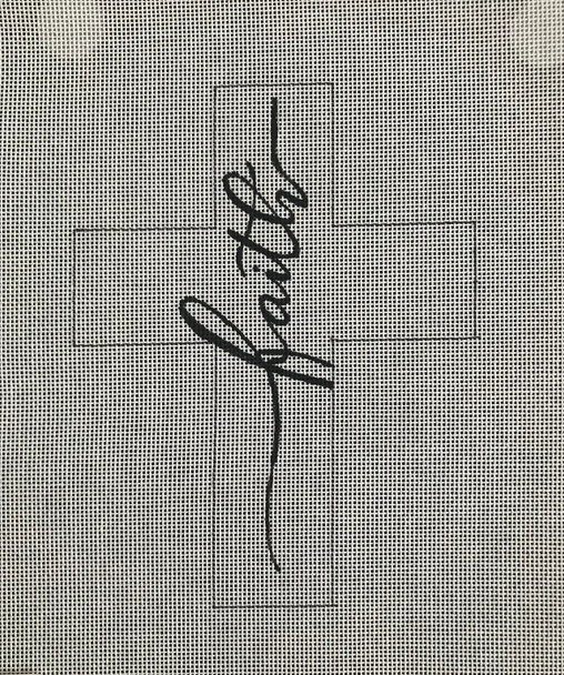 Religious + Faith IF273 Faith cross 5x6.5 18 Mesh Colors of Praise